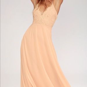 Madalyn blush lace maxi dress lulus